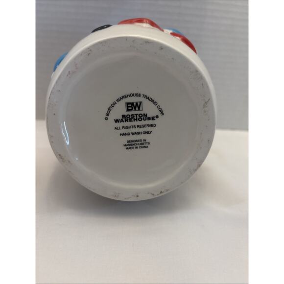 Boston Warehouse Trading Corp Ceramic Snowman Cookie Jar Medium Height 7” - Picture 15 of 16